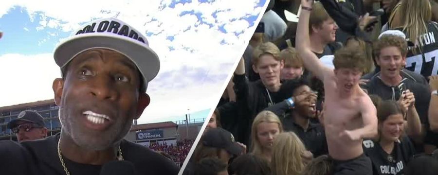 Colorado fans storm field; Deion 'happy and elated'