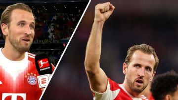 Harry Kane reacts to Bayern's win over Dortmund