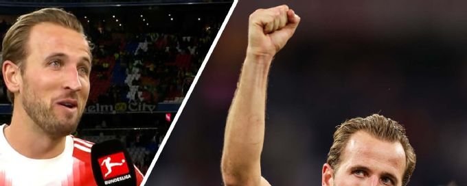 Harry Kane reacts to Bayern's win over Dortmund
