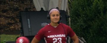 Ella Riley expresses emotions over Arkansas win vs. Oklahoma