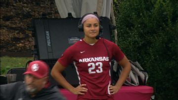 Ella Riley expresses emotions over Arkansas win vs. Oklahoma
