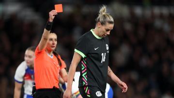 Shorthanded Matildas fall 3-0 to Lionesses