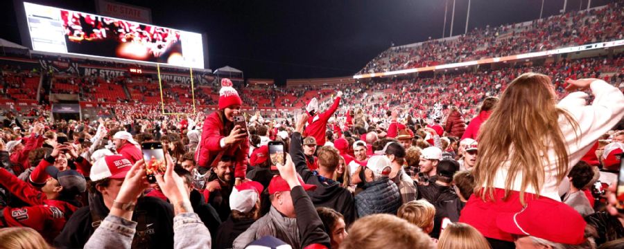 NC State storms the field after upsetting No. 8 Georgia Tech