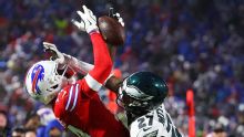 Eagles hang on to beat Bills 13-12 when Josh Allen misses an open Khalil Shakir on 2-point try