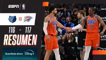 El Thunder vino de atrás para vencer a Los Grizzlies 117-116