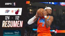 OKC sigue a paso firme, venció por 124-122 a Miami Heat