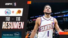 ¡En Philadelphia, Booker comandó el tercer triunfo al hilo de los Suns!