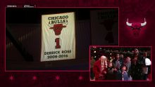 La emotiva ceremonia del retiro del uniforme de Derrick Rose en Chicago