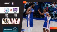 ¡Sobre el final! Los 76ers vencieron por 113-111 a los Kings