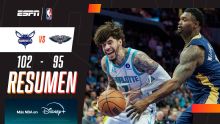 Los Hornets continúan con su gran momento: 102 a 95 sobre los Pelicans