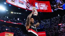 Damian Lillard conquistó su tercer título en el concurso de triples
