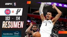 ¡Con doble-doble de Wembanyama, San Antonio le cortó la buena racha a Detroit!