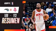 Durant se lució y Houston ganó: fue 113 a 108 frente al Magic