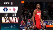 ¡Sonrieron los Rockets de Kevin Durant: 123 a 118 a los Wizards!
