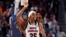 Raven Johnson's 22 points lift No. 3 South Carolina past No. 6 LSU 83-77 in SEC Tournament semis