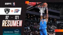 Oklahoma cumplió con la lógica y se impuso 121-92 en su visita a Brooklyn