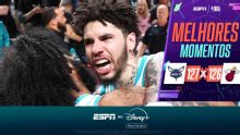 Em partidaça decidida no último lance, Hornets superam o Heat e seguem no play-in