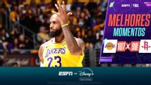 Com LeBron 'em chamas', Lakers batem os Rockets e saem na frente nos playoffs da NBA; VEJA melhores momentos