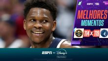 Edwards e Randle comandam remontada, seguram pressão dos Nuggets, e Timberwolves deixam tudo igual nos playoffs