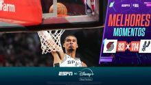 Spurs vencem Trail Blazers de virada em noite brilhante de Wembanyama; VEJA os melhores momentos