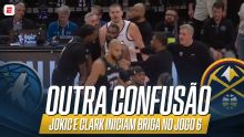 De novo! Jokic entra em confusão com Clark e nervos afloram em Minnesota; VEJA