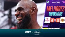 LeBron flerta com triplo-duplo, Lakers dominam os Rockets e avançam nos playoffs
