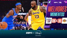 LeBron brilha com 27 pontos, mas Lakers erram muito e saem atrás do Thunder de Shai e companhia