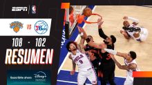 New York se impuso 108-102 sobre Philadelphia, que no pudo contar con Joel Embiid por lesión