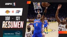 ¡El Thunder venció a Los Lakers y se puso 3-0 en la serie!