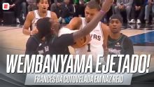 Wembanyama dá cotovelada em Naz Reid e é ejetado do Jogo 4; VEJA