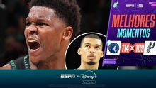 Edwards dá show, Timberwolves superam Spurs com Wemby ejetado e empatam a série