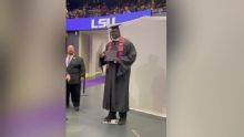 Shaq roasts Chuck as he graduates with his Masters degree at LSU