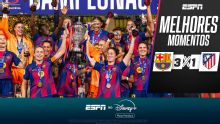 Barcelona domina Atlético de Madrid, faz 3 a 1, e é campeão da Copa de la Reina; VEJA como foi