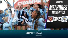 Manchester City goleia West Ham para coroar o título da WSL; VEJA os melhores momentos