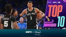 Toco e cestaça de três do Wembanyama domina o top 10 da NBA desta segunda-feira; VEJA