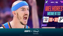 Caruso e Shai dão 'aula' na defesa, e Thunder empata série contra os Spurs em 1 a 1