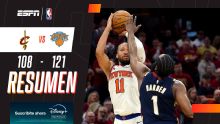 New York derrotó 121-108 a Cleveland y quedó a una victoria de avanzar a la final de la NBA