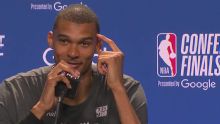 Wemby emotional talking about coach Popovich
