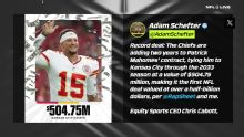 Riddick after Mahomes extension: Chiefs love absolutely everything about him