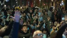 Argentina fans in Buenos Aires react to Messi's hat trick goal vs. Algeria