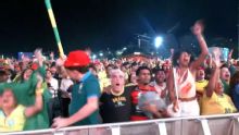Fans in Rio de Janeiro celebrate Brazil's opener vs. Haiti