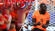 Dutch fans celebrate Brobbey's opening goal vs. Sweden