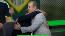 Don Hutchison needed a hug after Scotland's loss to Brazil