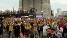 Ecuador fans erupt at full-time vs. Germany