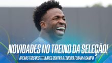 Dos titulares de Escócia x Brasil, apenas Rayan, Vinicius Jr. e Douglas Santos treinam em campo; VEJA mais detalhes