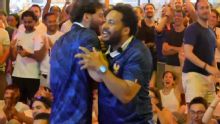 French fans in Paris celebrate as Dembele hits three in 32 minutes