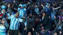 Fans in Buenos Aires erupt as Argentina scores vs. Jordan