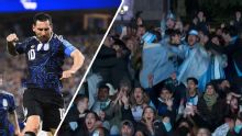 El festejo del gol de Messi en Buenos Aires