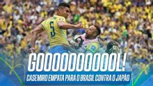 GOL DO BRASIL! Casemiro recebe cruzamento de Gabriel Magalhães e empata contra o Japão; VEJA