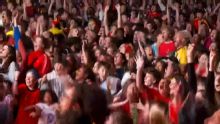 Chaos at Brussels watch party after Belgium's dramatic comeback
